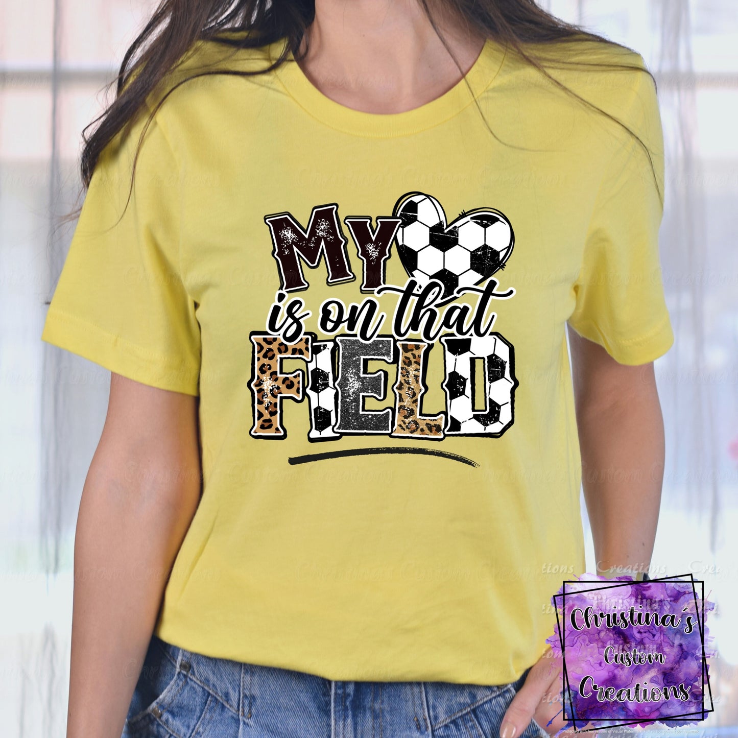 My Heart is on that Field T-Shirt | Trendy Soccer Shirt | Fast Shipping | Super Soft Shirts for Men/Women/Kid's | Bella Canvas