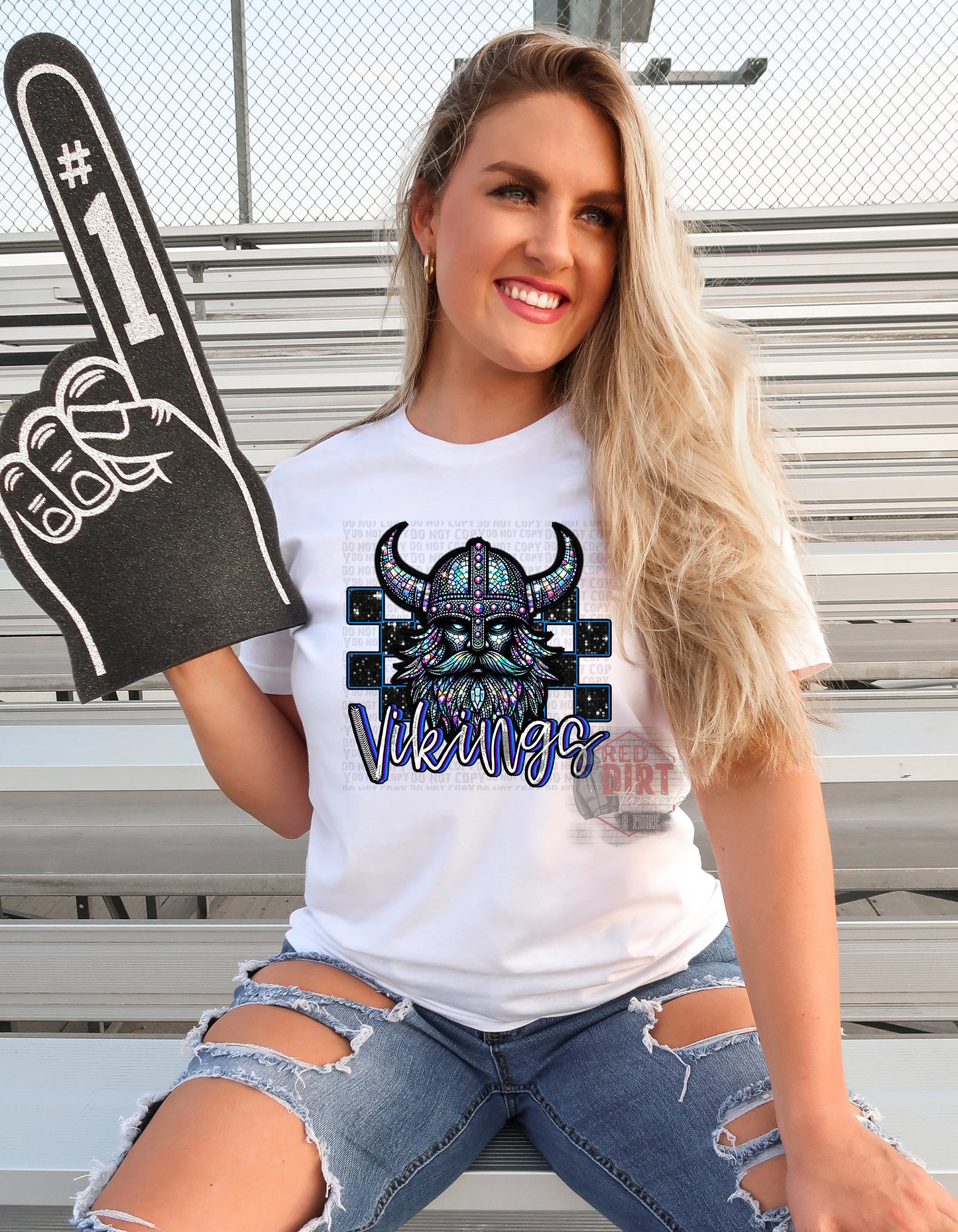 Vikings Faux Rhinestone T-Shirt | Trendy School Spirit Shirt | Fast Shipping | Super Soft Shirts for Men/Women/Kid's | Bella Canvas