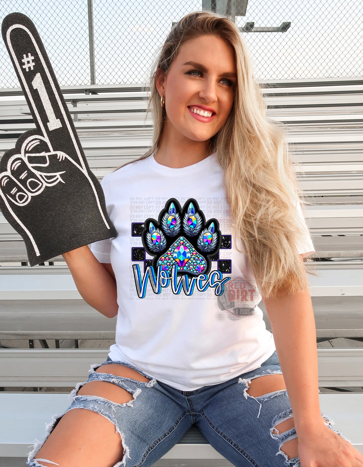 Wolves Faux Rhinestone T-Shirt | Trendy School Spirit Shirt | Fast Shipping | Super Soft Shirts for Men/Women/Kid's | Bella Canvas