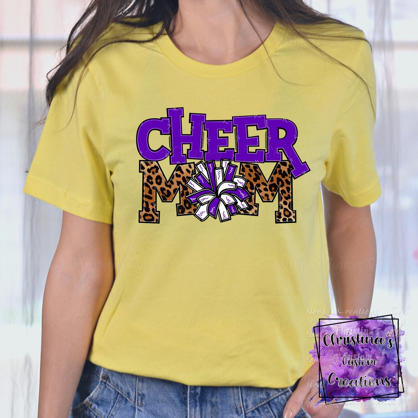 Purple Cheer Mom T-Shirt | Trendy School Spirit Shirt | Fast Shipping | Super Soft Shirts for Men/Women/Kid's | Bella Canvas