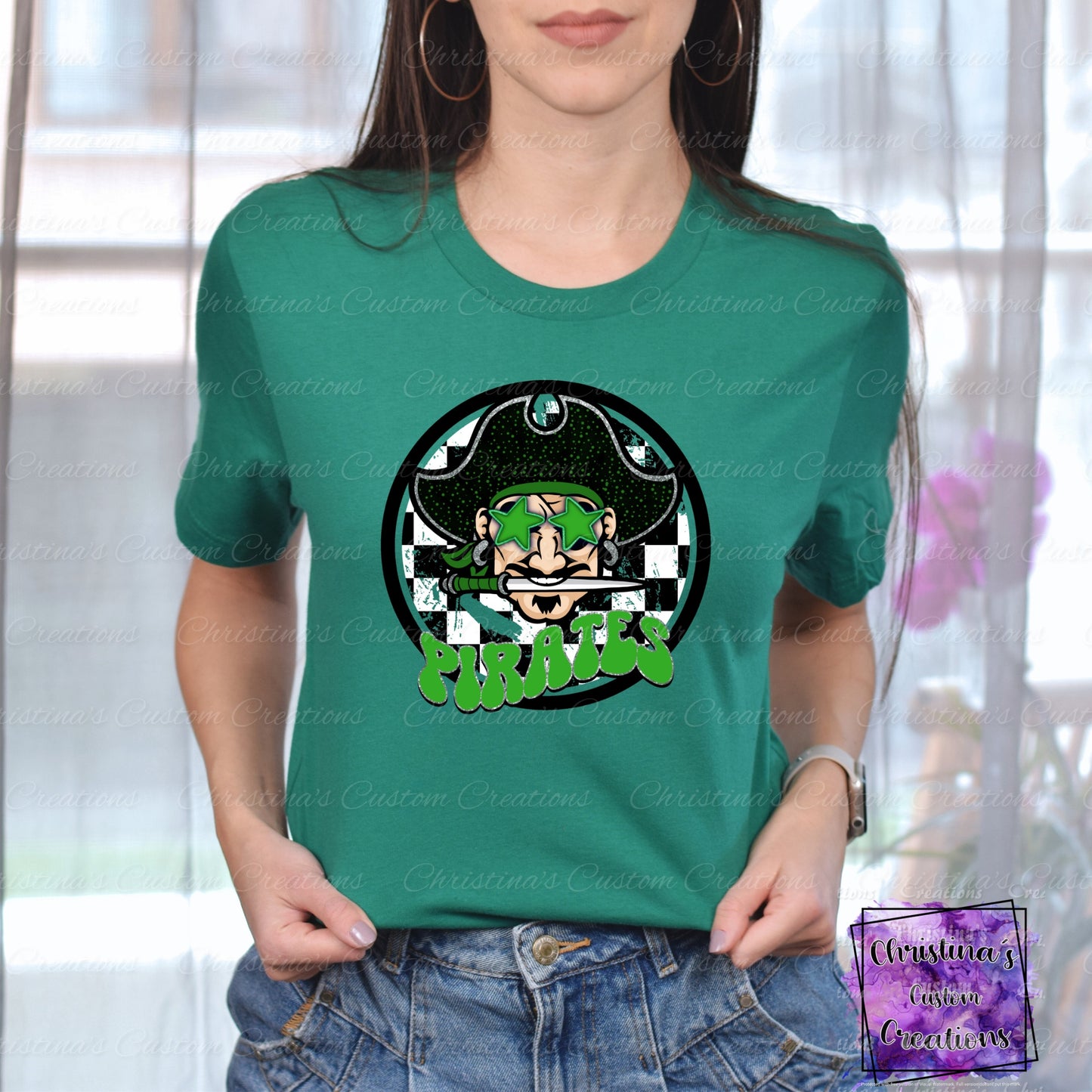 Green Pirates T-Shirt | Trendy School Spirit Shirt | Fast Shipping | Super Soft Shirts for Men/Women/Kid's | Bella Canvas