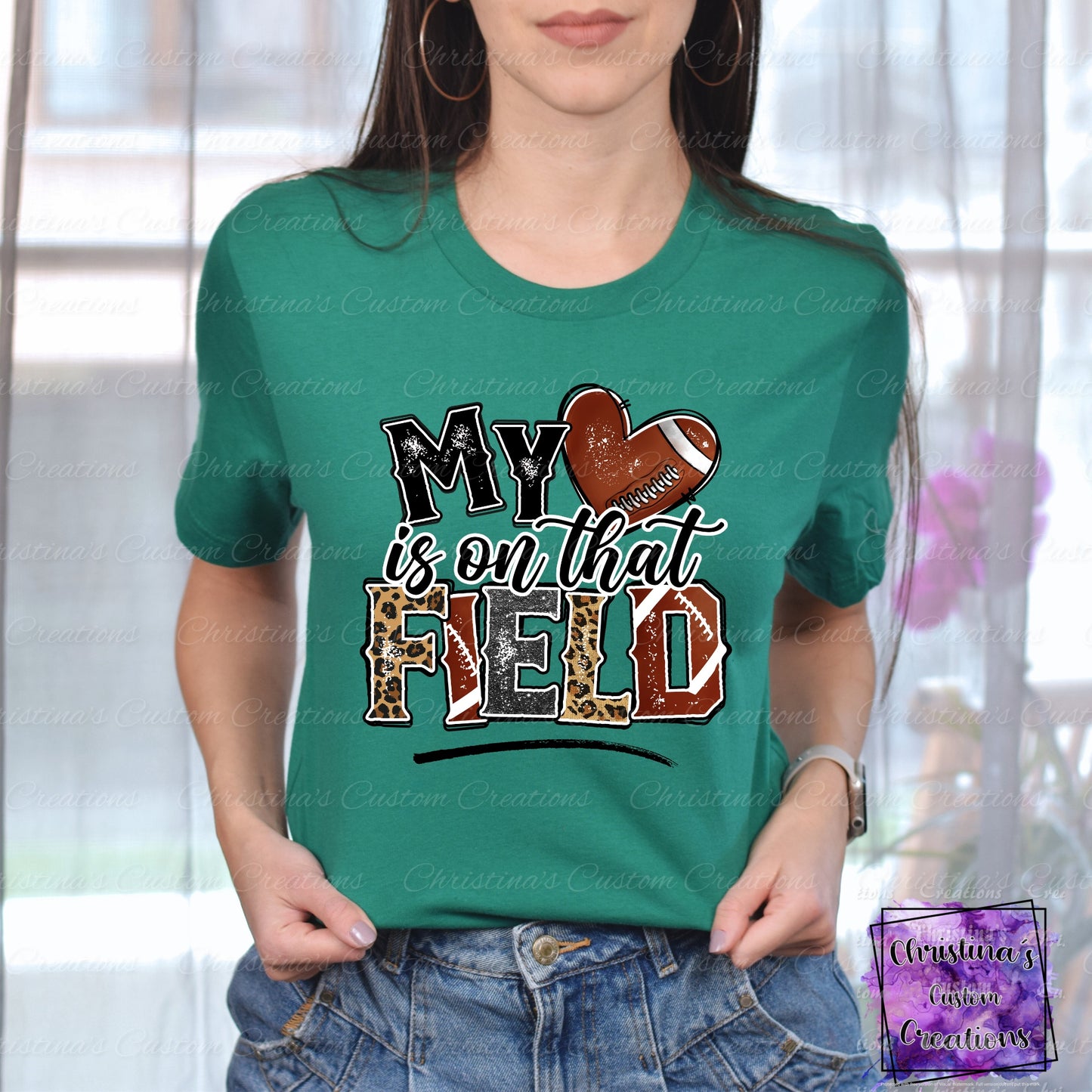 My Heart is on that Field T-Shirt | Trendy Football Shirt | Fast Shipping | Super Soft Shirts for Men/Women/Kid's | Bella Canvas