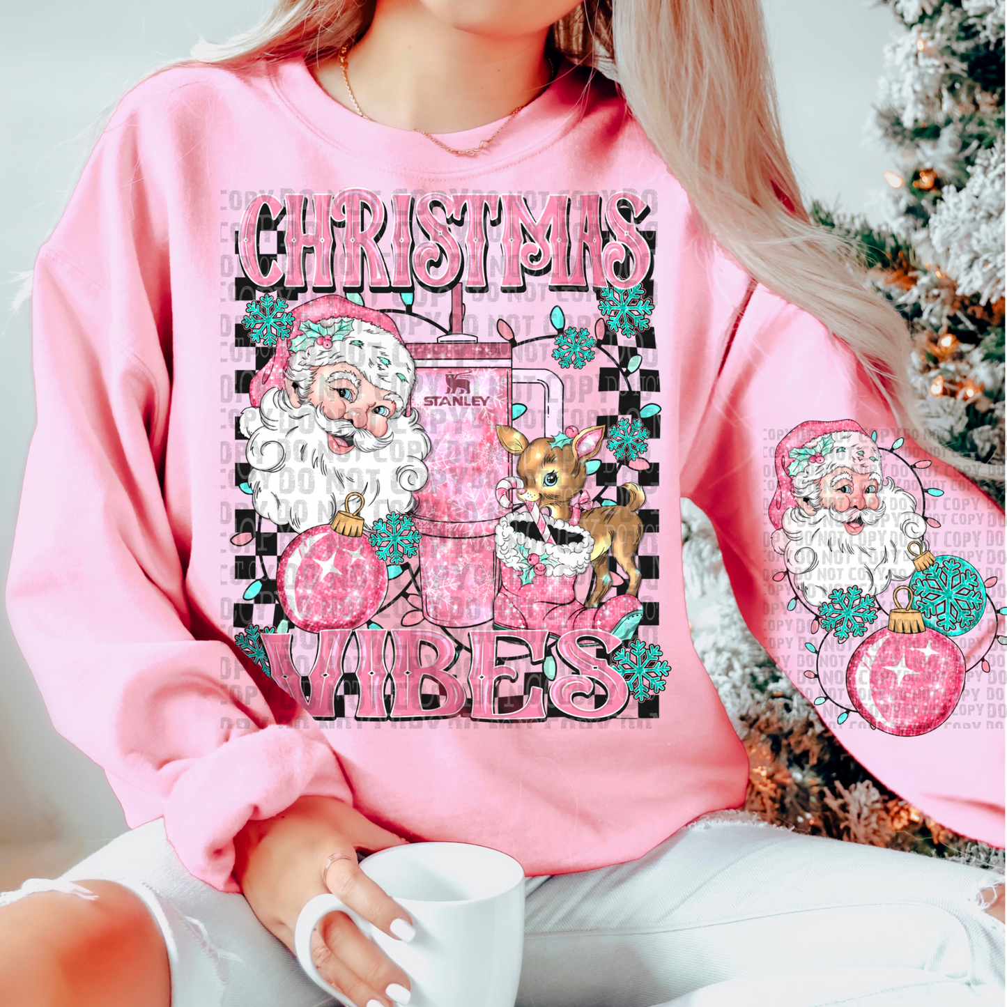 Christmas Vibes Sweat Shirt | Trendy Christmas Hoodie with Sleeves| Fast Shipping | Super Soft Shirts for Women