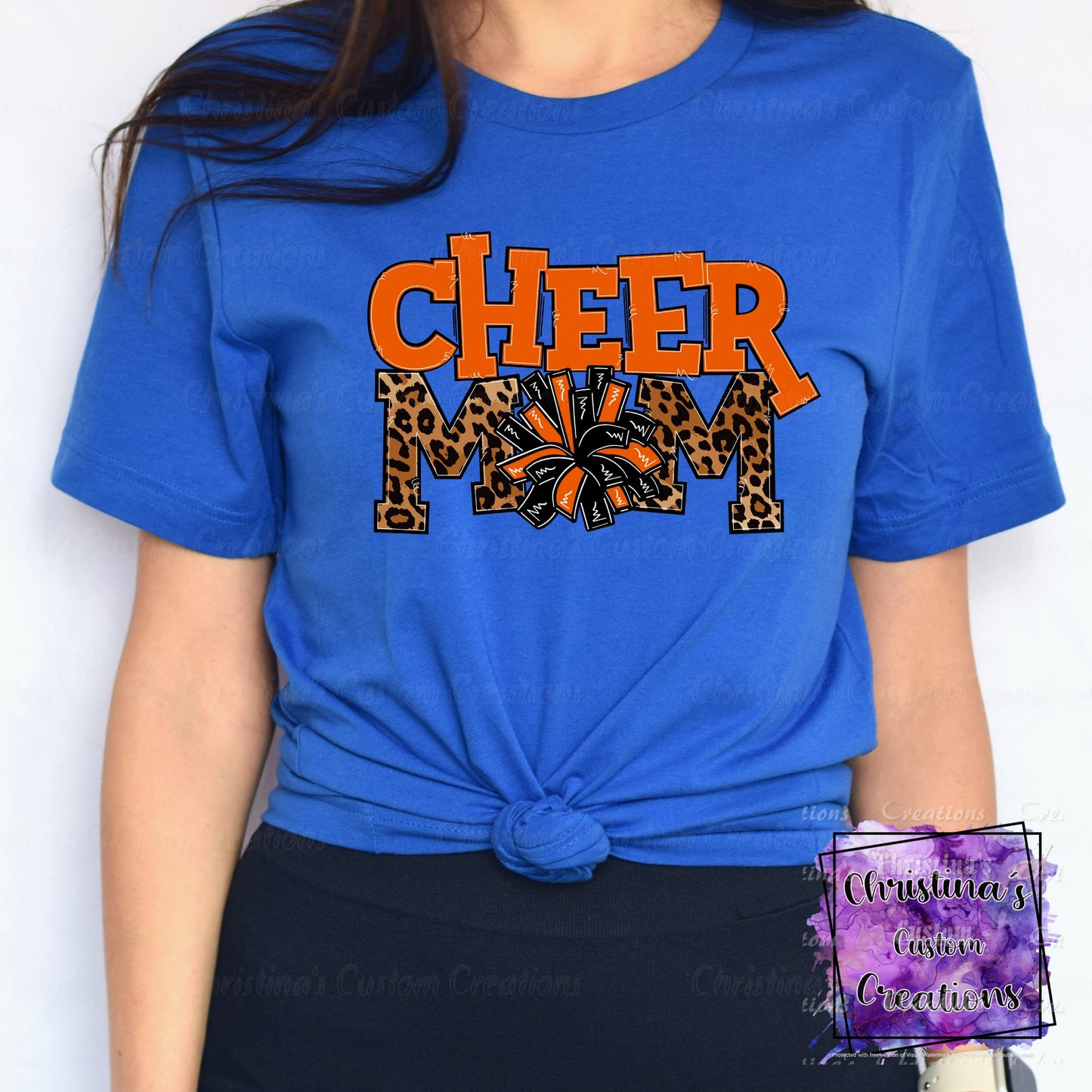 Orange Cheer Mom T-Shirt | Trendy School Spirit Shirt | Fast Shipping | Super Soft Shirts for Men/Women/Kid's | Bella Canvas