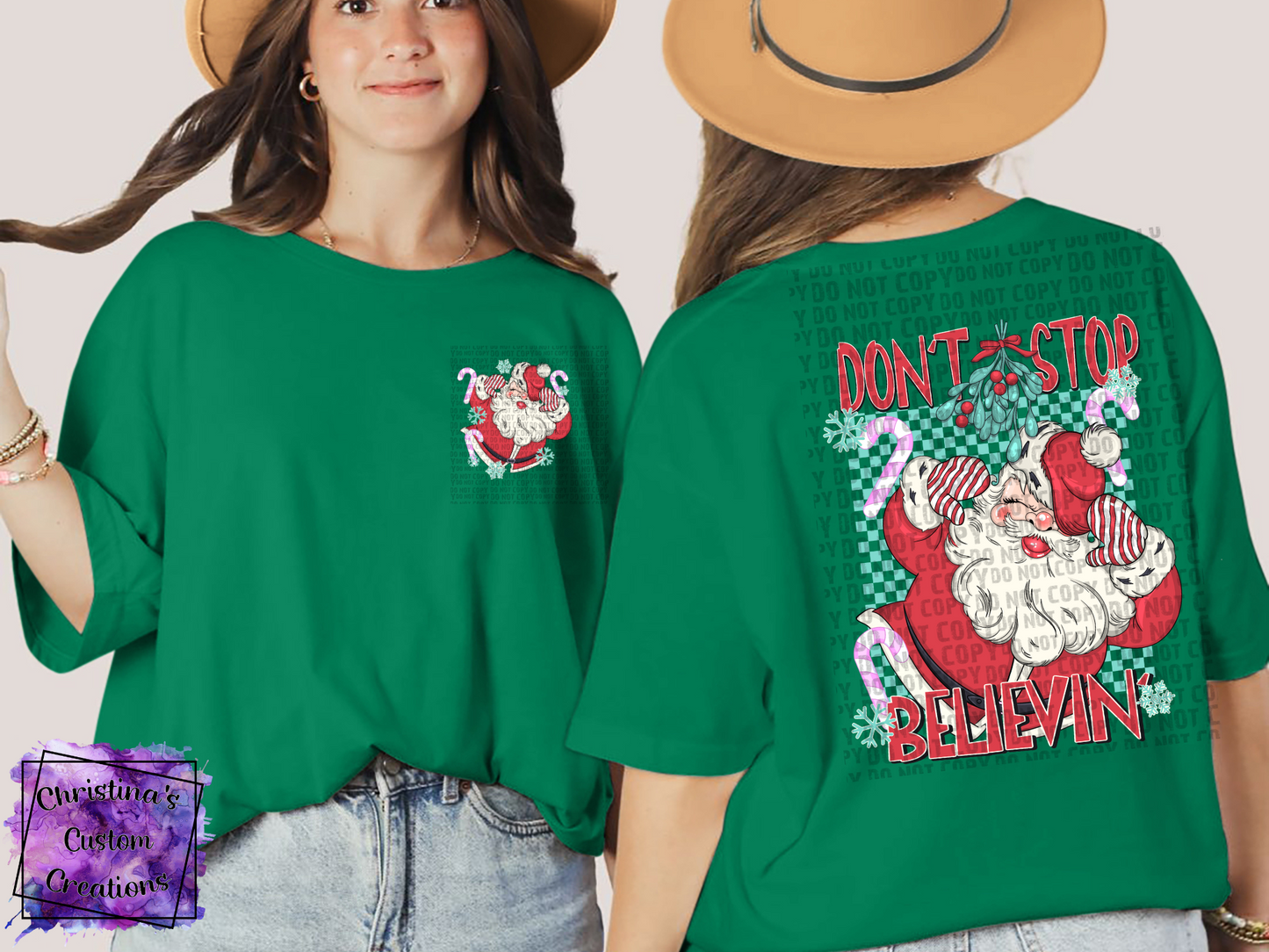 Don't Stop Believin' T-Shirt | Cute Christmas Shirt | Front and Back Shirt | Fast Shipping | Super Soft Shirts for Women/Kid's