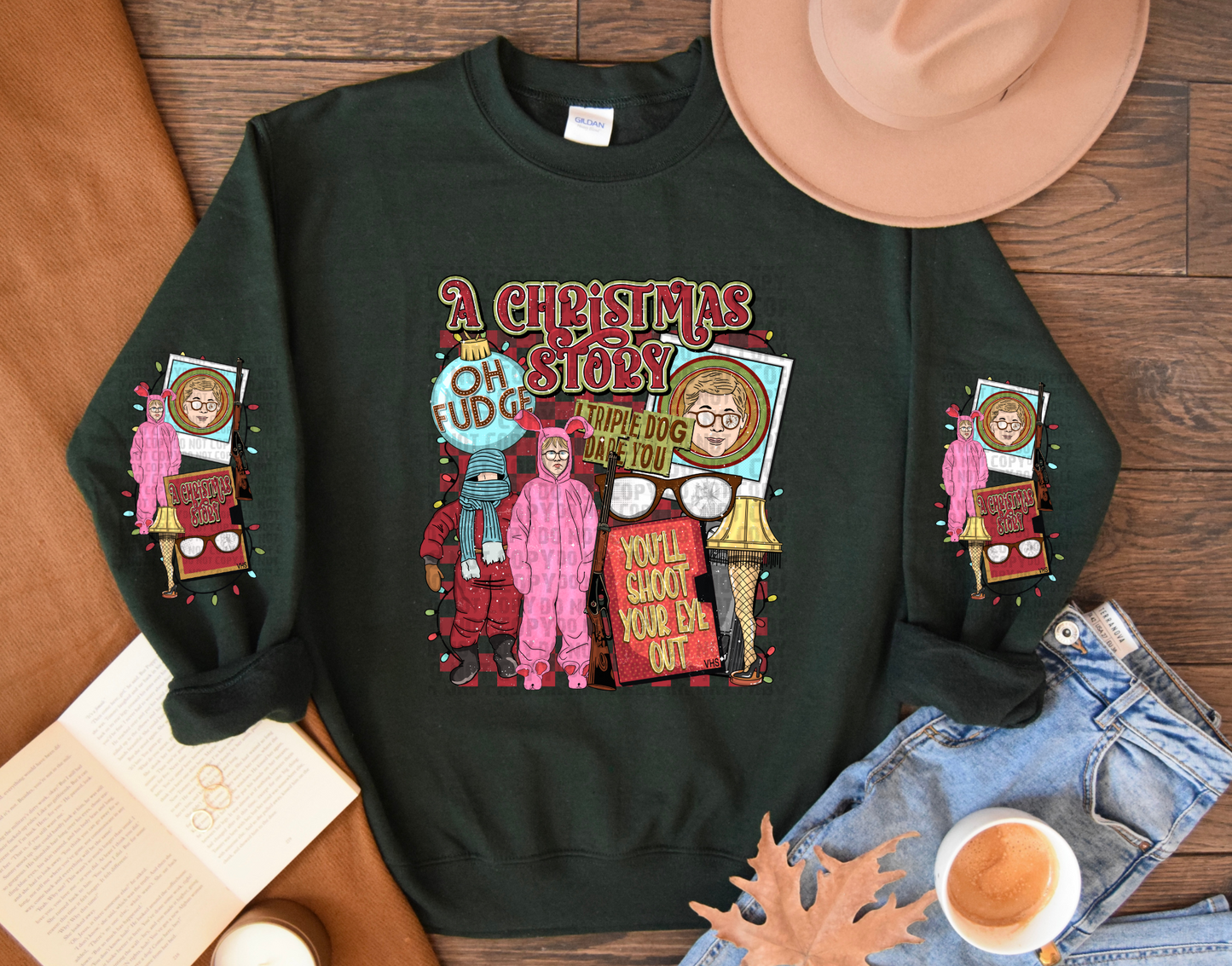 Christmas Story Sweat Shirt | Trendy Christmas Hoodie with Sleeves |  Fast Shipping | Super Soft Shirts for Women