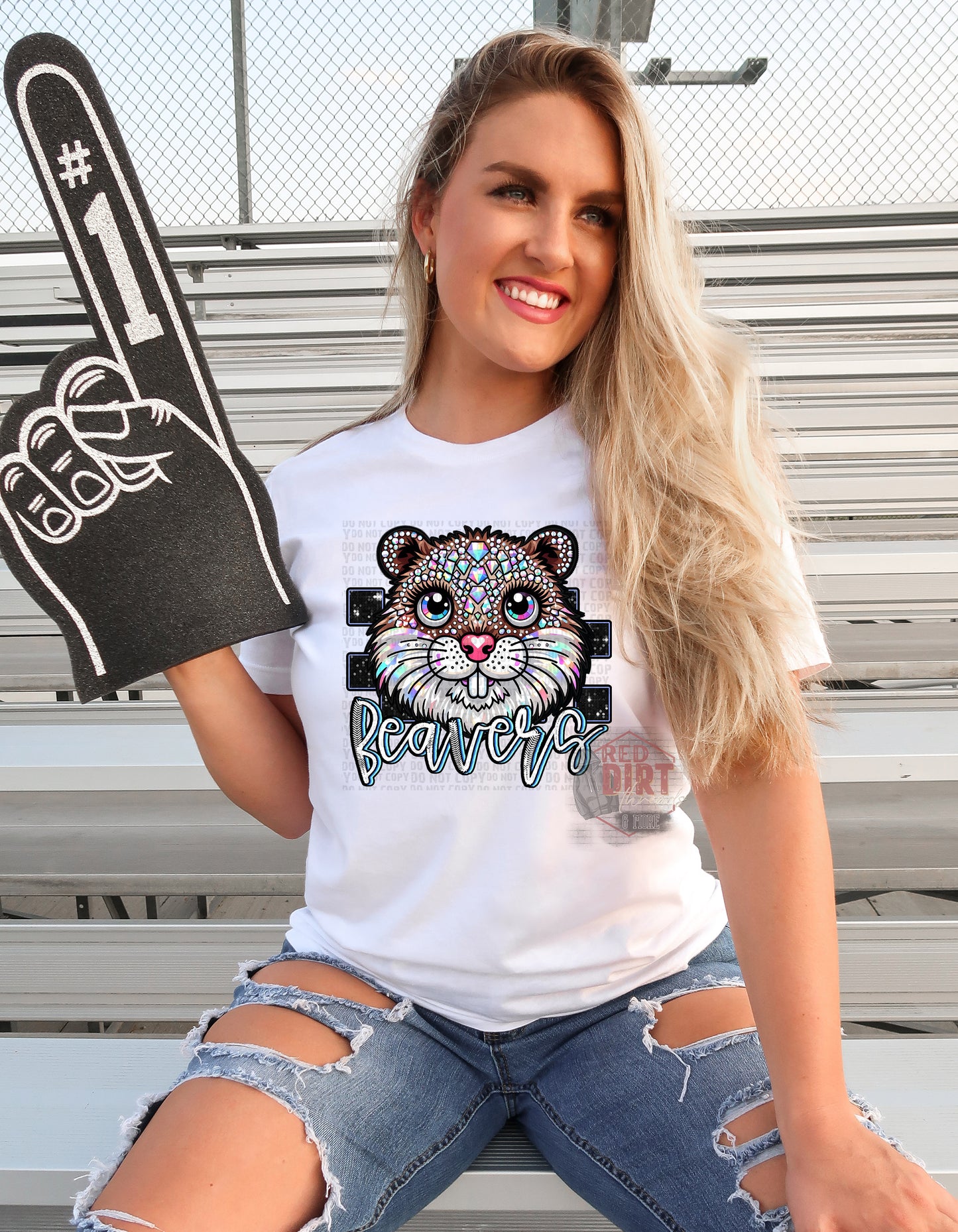 Beavers Faux Rhinestones DTF Transfer | Trendy School Spirit DTF Transfer | Ready to Press | High Quality DTF Transfers | Fast Shipping