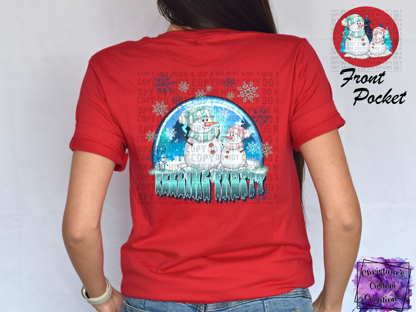 Feeling Frosty T-Shirt | Cute Christmas Shirt | Front and Back Shirt | Fast Shipping | Super Soft Shirts for Women/Kid's