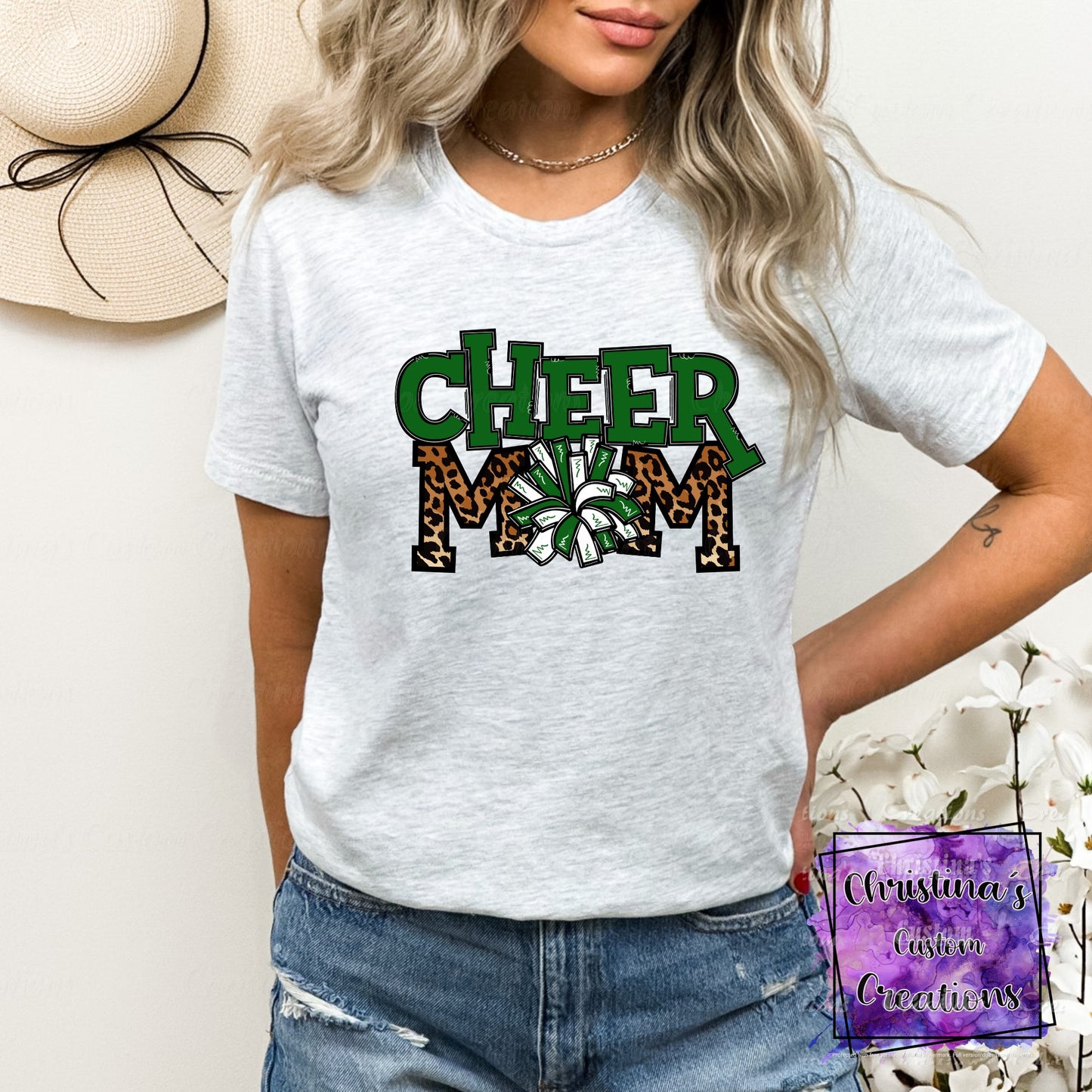 Green Cheer Mom T-Shirt | Trendy School Spirit Shirt | Fast Shipping | Super Soft Shirts for Men/Women/Kid's | Bella Canvas