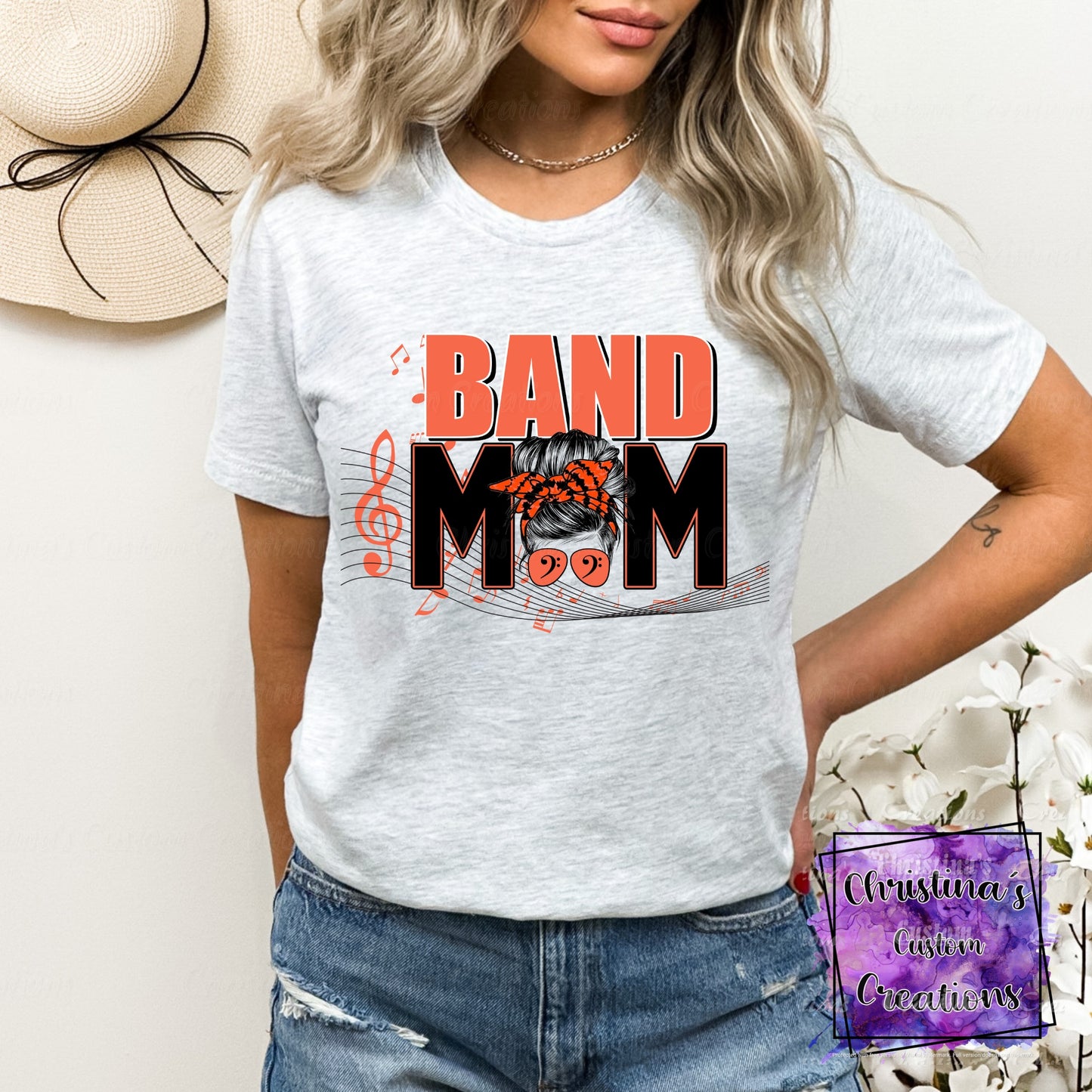 Orange Band Mom T-Shirt | Trendy School Spirit Shirt | Fast Shipping | Super Soft Shirts for Men/Women/Kid's | Bella Canvas