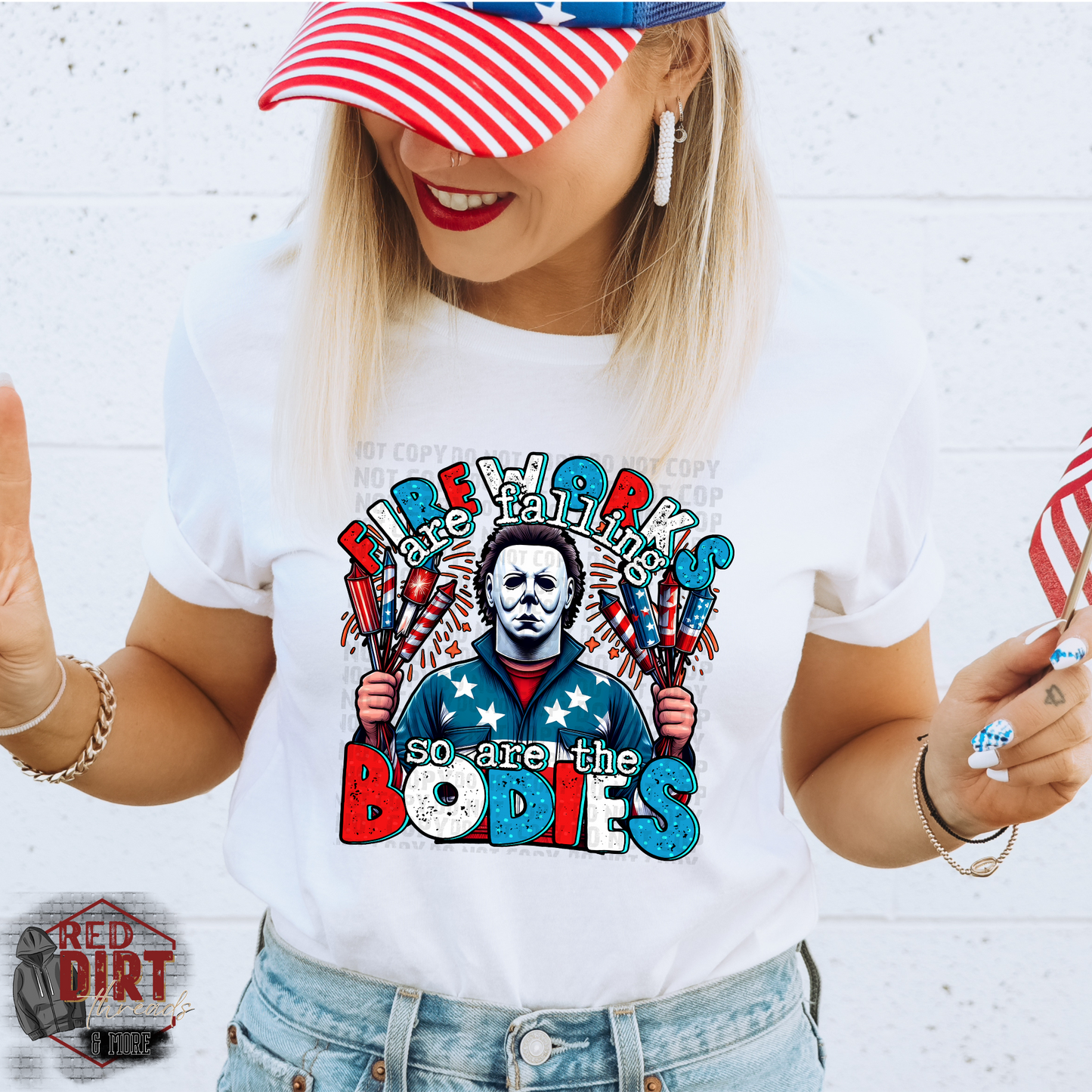 Fireworks are Falling So are the Bodies DTF Transfer | Trendy Horror Summer DTF Transfer | Ready to Press | High Quality DTF Transfers | Fast Shipping