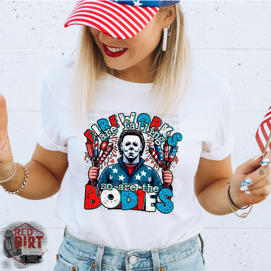 Fireworks are Falling So are the Bodies DTF Transfer | Trendy Horror Summer DTF Transfer | Ready to Press | High Quality DTF Transfers | Fast Shipping
