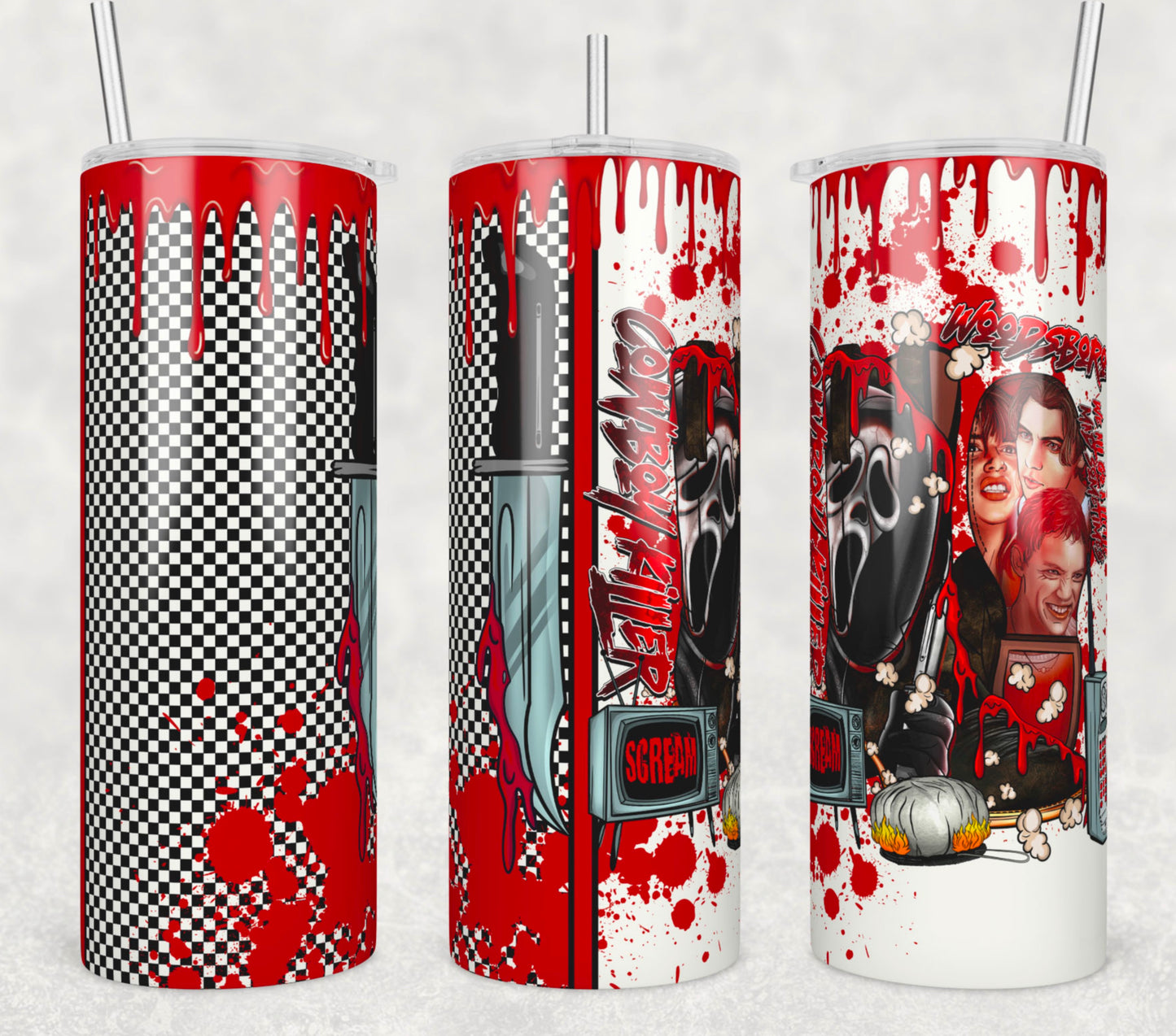 Cowboy Killer Insulated Tumbler with Plastic Lid and Sealed Reusable Straw | Trendy Horror Cup | Hot/Cold Tumbler