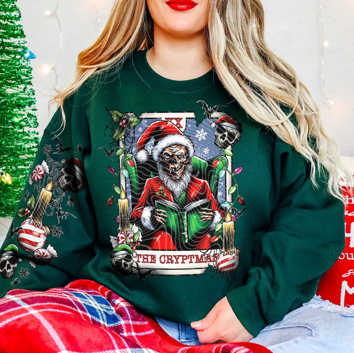 The Cryptmas DTF Transfer with Sleeve | Trendy Creepy Christmas Tarot DTF Transfer | High Quality Image Transfers | Ready to Press | Fast Shipping