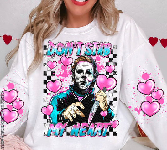 Don't Stab My Heart DTF Transfer | Valentine's Day DTF Transfers | Ready to Press Transfers | High Quality DTF Transfers | Fast Shipping