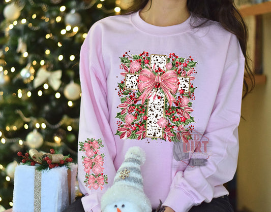 Christmas Cross Sweat Shirt | Trendy Christmas Hoodie with Sleeves  Fast Shipping | Super Soft Shirts for Women