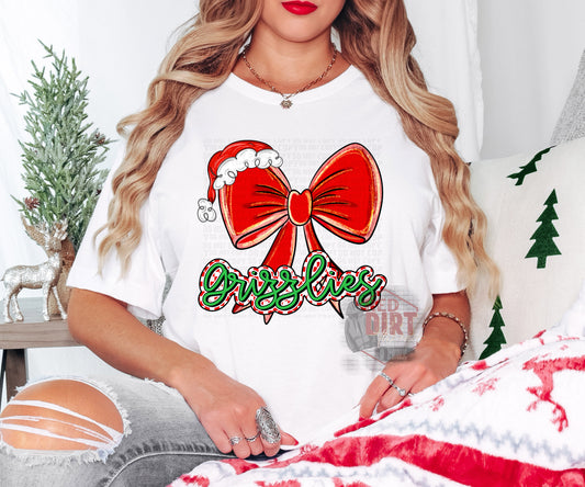 Grizzlies Christmas DTF Transfer | Trendy School Spirit DTF Transfer | Ready to Press | High Quality DTF Transfers | Fast Shipping