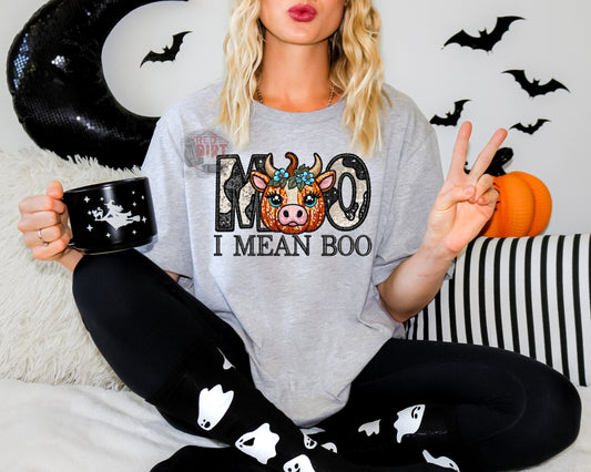 Moo I Mean Boo T-Shirt | Trendy Halloween Shirt | Fast Shipping | Super Soft Shirts for Men/Women/Kid's