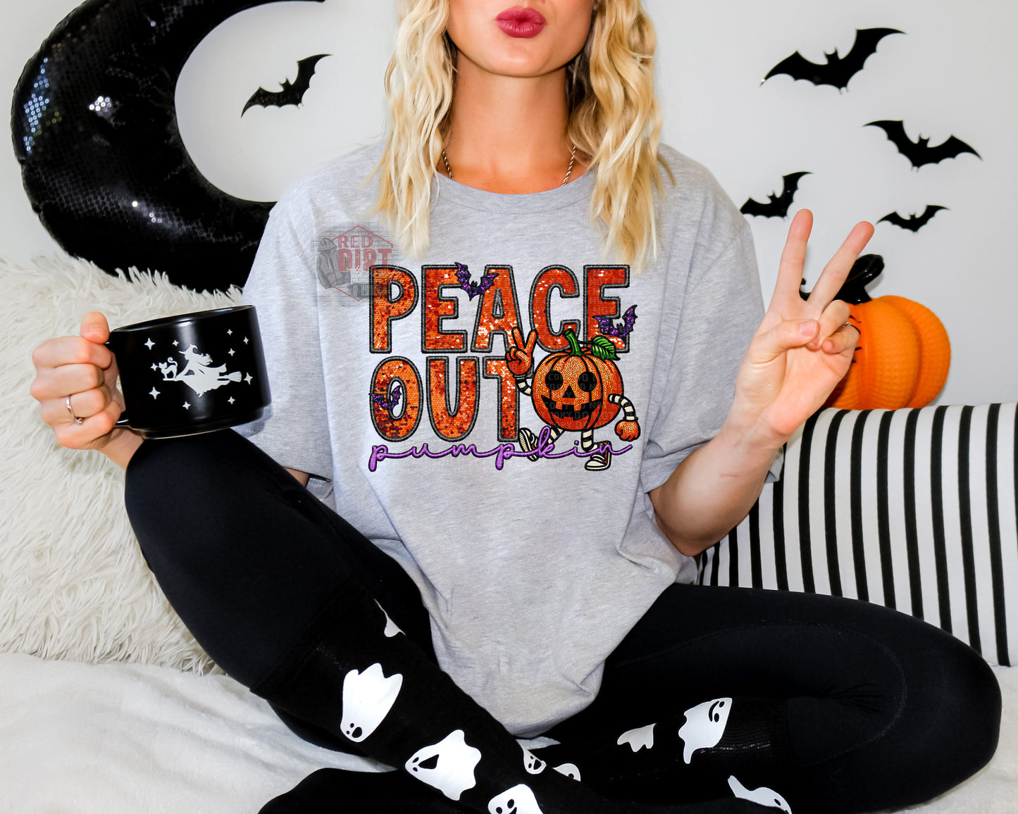 Peace Out Pumpkins T-Shirt | Trendy Halloween Shirt | Fast Shipping | Super Soft Shirts for Men/Women/Kid's