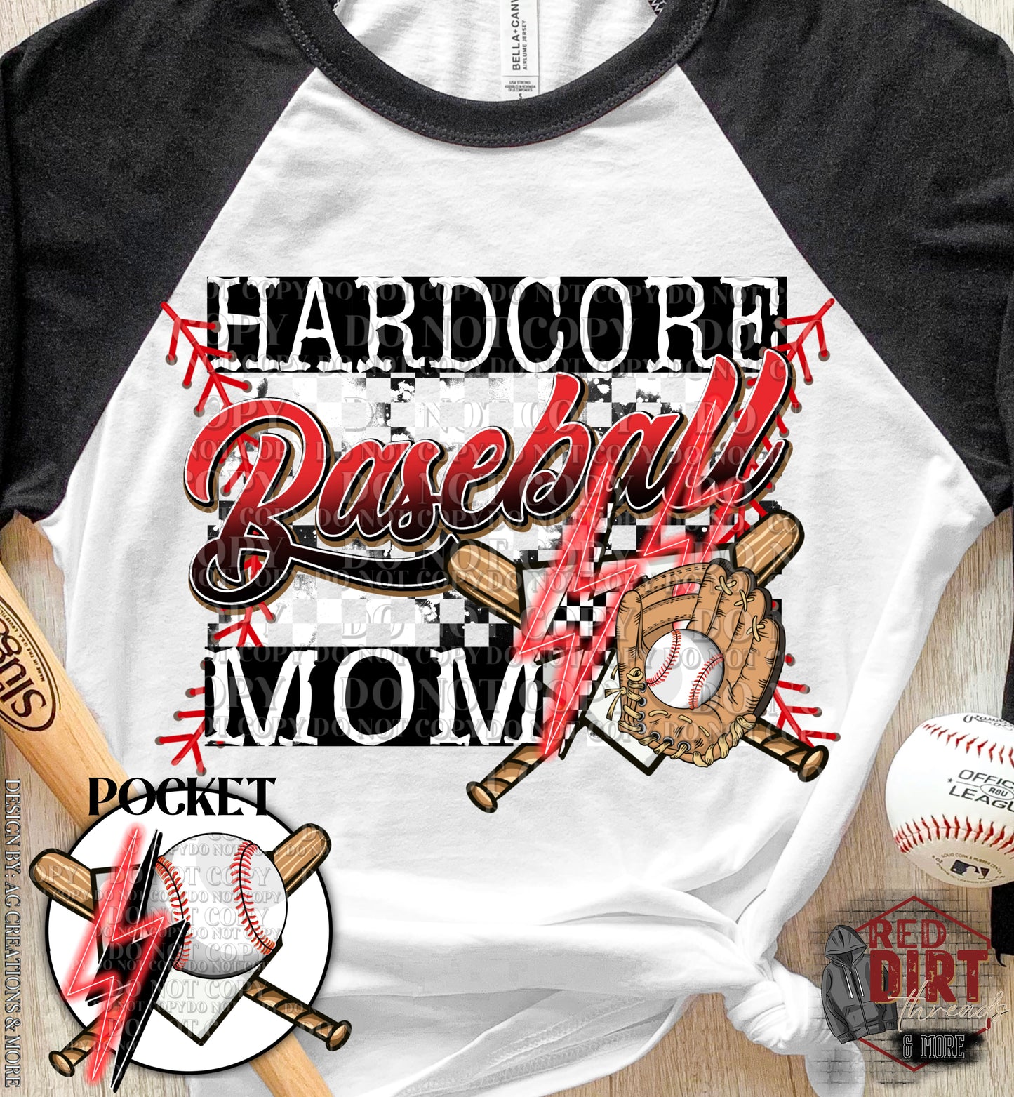 Hardcore Baseball Mom DTF Transfer | Trendy Sports DTF Transfer | High Quality Image Transfers | Ready to Press | Fast Shipping