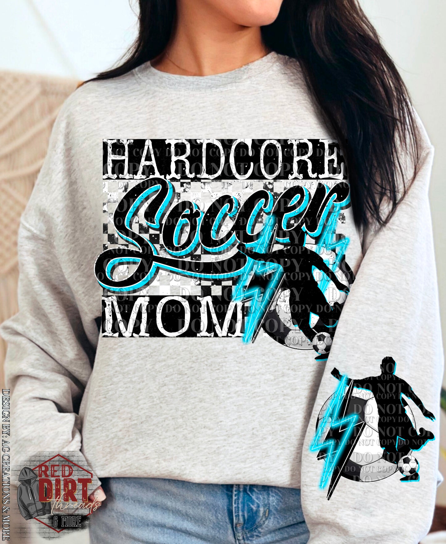 Hardcore Soccer Mom DTF Transfer with Sleeve | Trendy Sports DTF Transfer | High Quality Image Transfers | Ready to Press | Fast Shipping