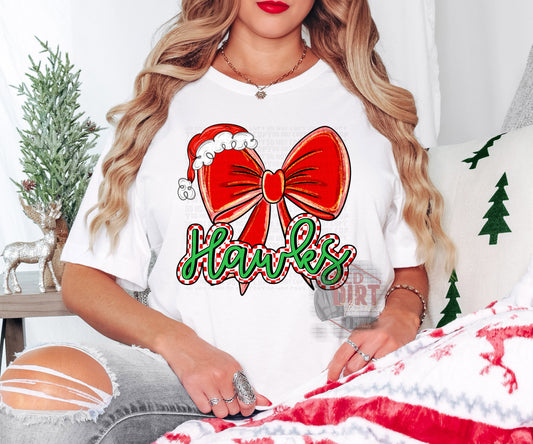 Hawks Christmas DTF Transfer | Trendy School Spirit DTF Transfer | Ready to Press | High Quality DTF Transfers | Fast Shipping