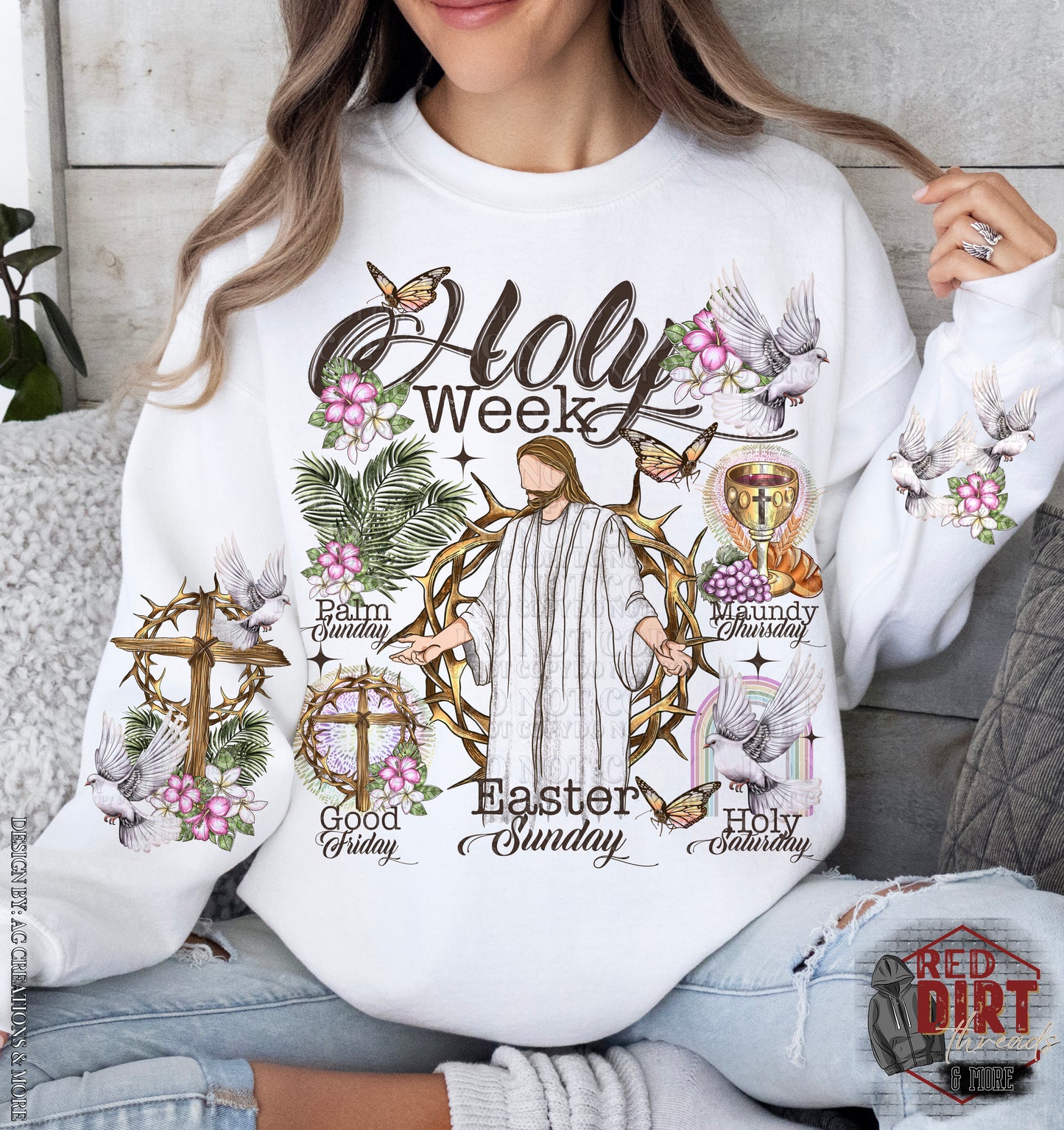 Holy Week DTF Transfer with Sleeves | Trendy Easter DTF Transfer | High Quality Image Transfers | Ready to Press | Fast Shipping