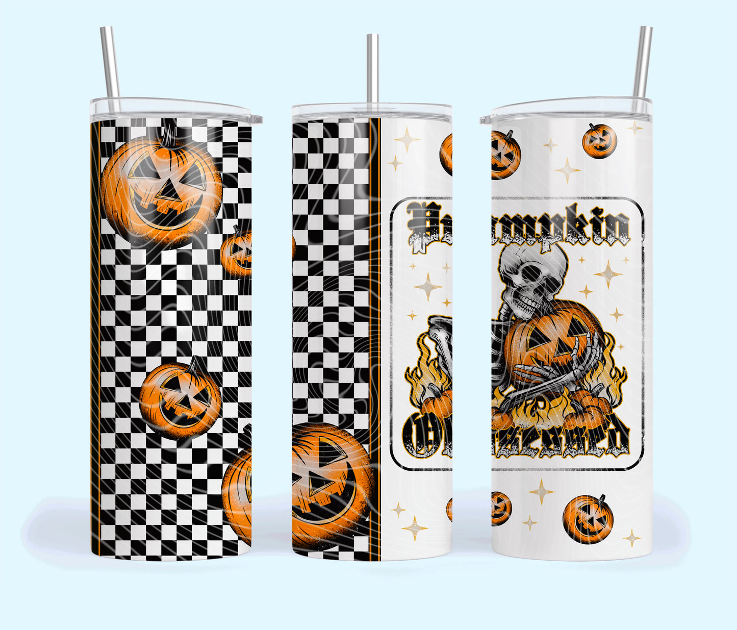 Pumpkin Obsessed Insulated Tumbler with Plastic Lid and Sealed Reusable Straw | Trendy Halloween Cup | Hot/Cold Tumbler