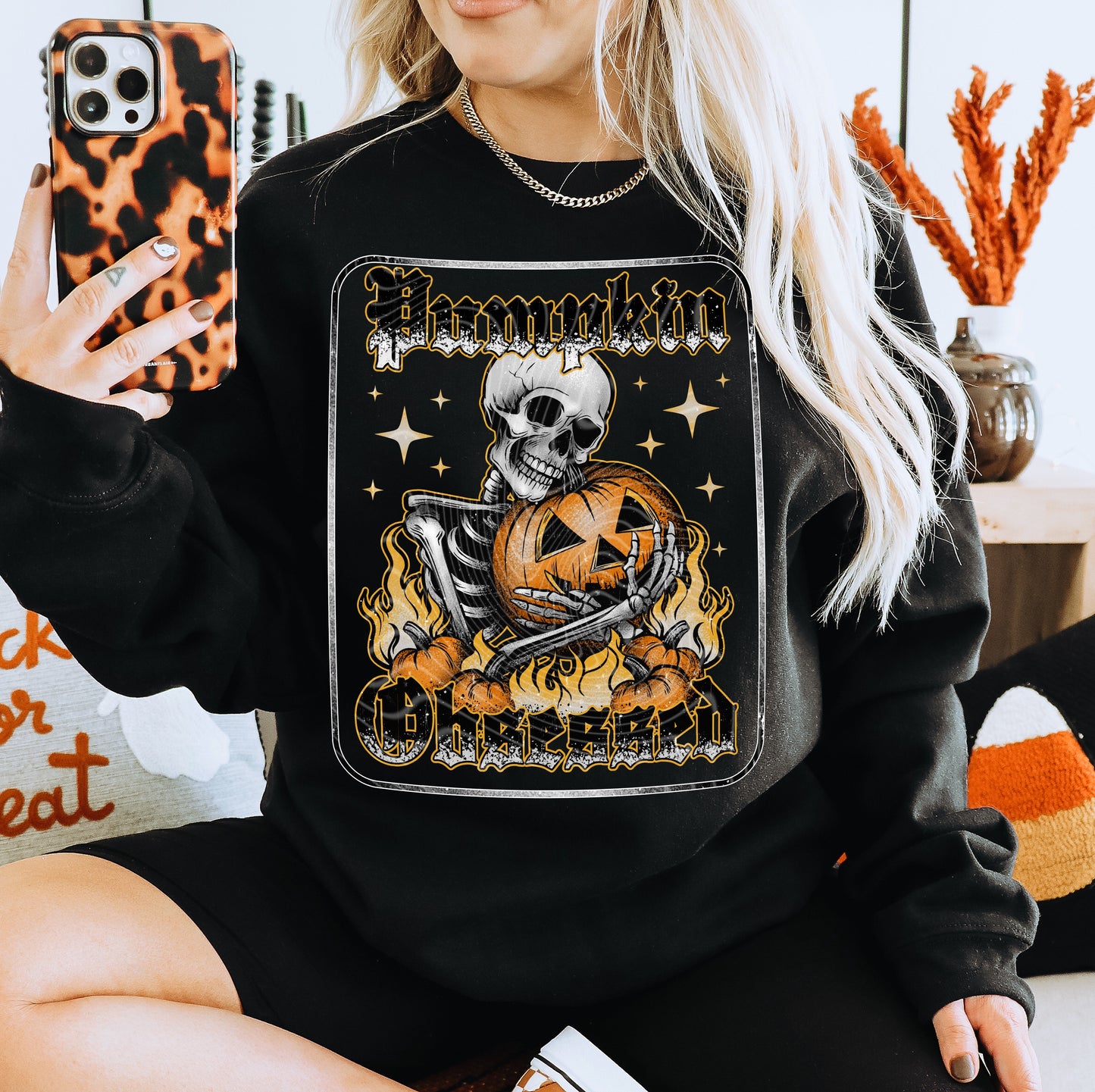 Pumpkin Obsessed DTF Transfer | Trendy Halloween DTF Transfer | Ready to Press | High Quality DTF Transfers | Fast Shipping