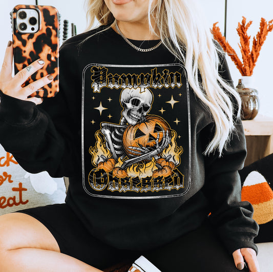 Pumpkin Obsessed DTF Transfer | Trendy Halloween DTF Transfer | Ready to Press | High Quality DTF Transfers | Fast Shipping