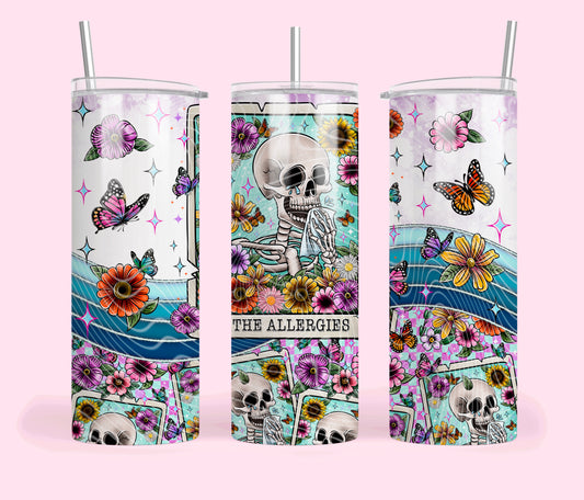 The Allergies Insulated Tumbler with Plastic Lid and Sealed Reusable Straw | Trendy Spring Cup | Hot/Cold Tumbler