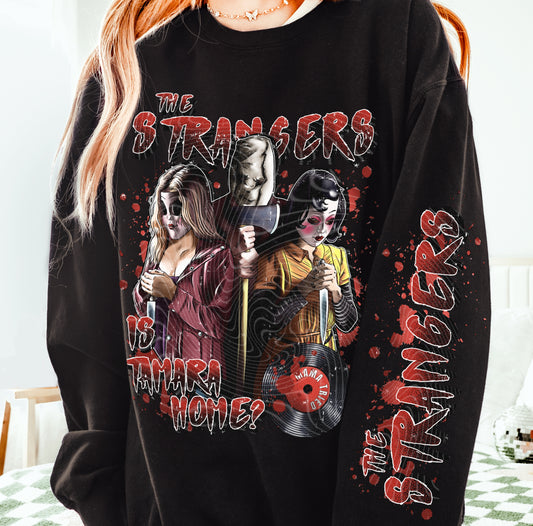 Strangers DTF Transfer with Sleeve | Trendy Horror DTF Transfer | High Quality Image Transfers | Ready to Press | Fast Shipping