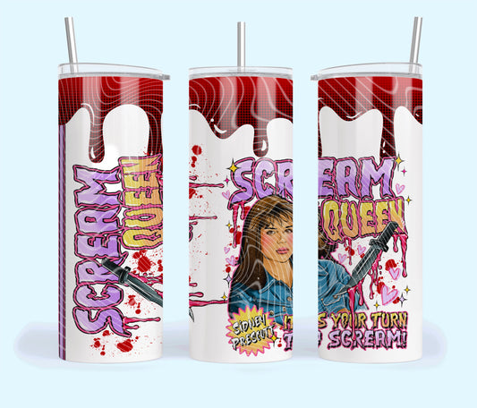 Scream Queen Insulated Tumbler with Plastic Lid and Sealed Reusable Straw | Trendy Cup | Hot/Cold Tumbler