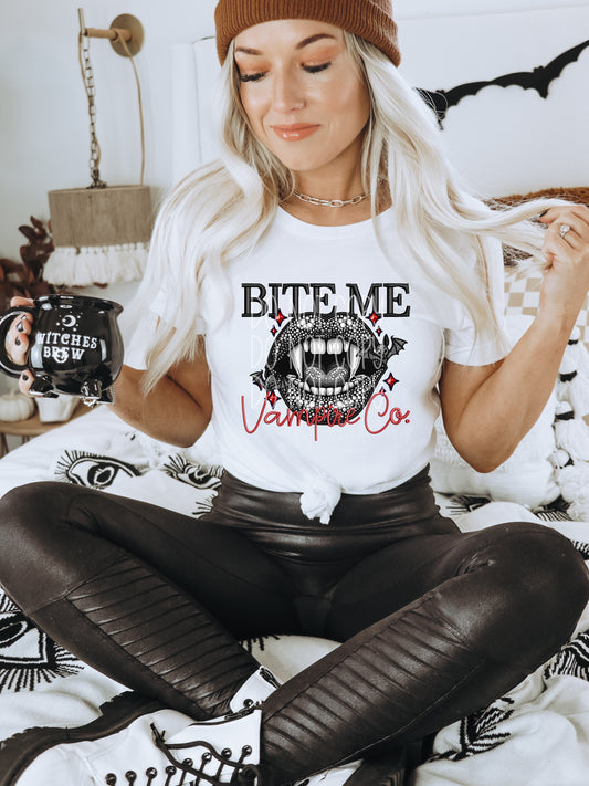 Bite Me Vampire Co. DTF Transfer | Trendy Halloween DTF Transfer | Ready to Press | High Quality DTF Transfers | Fast Shipping