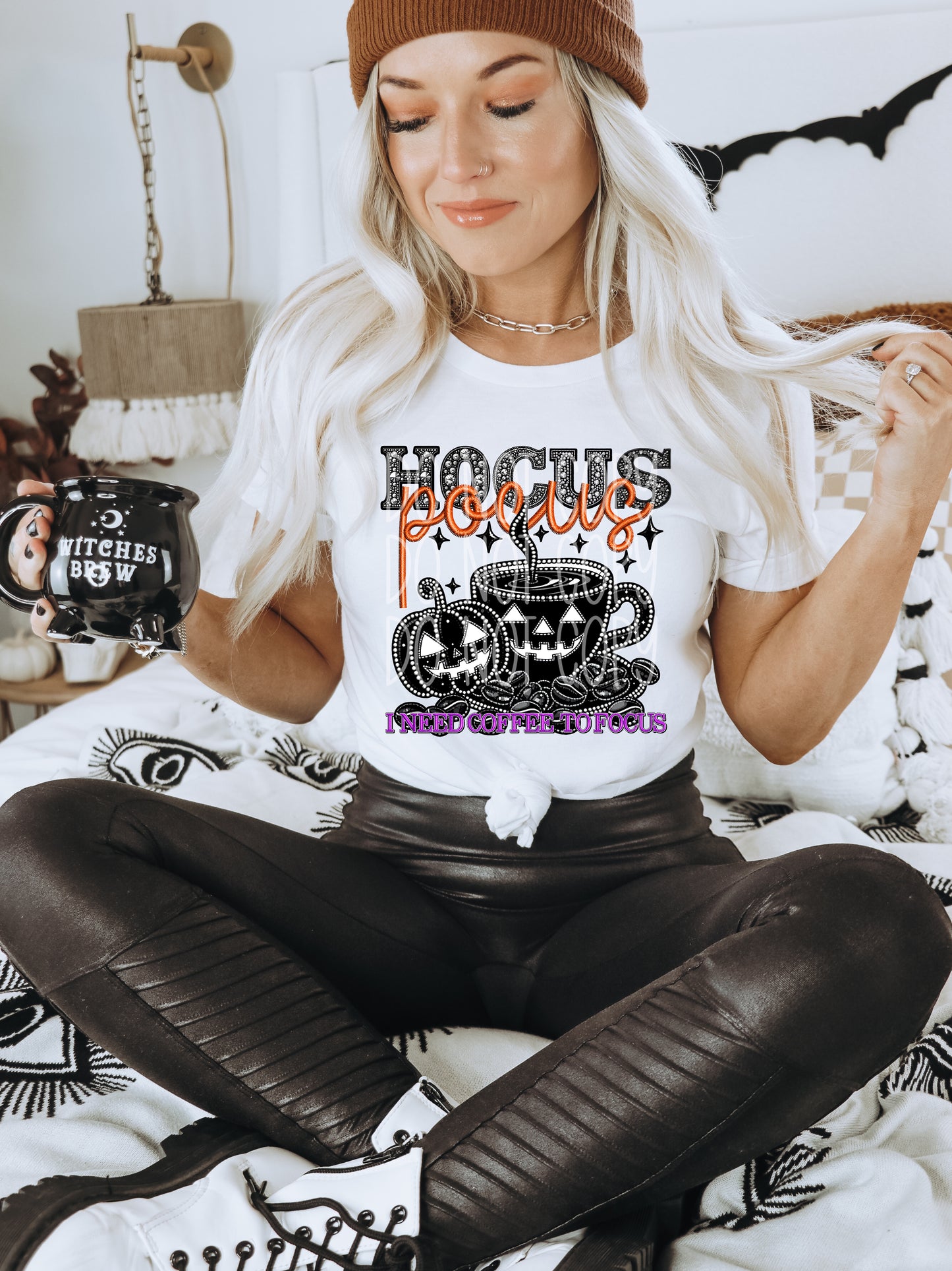 I Need Coffee to Focus DTF Transfer | Trendy Halloween DTF Transfer | Ready to Press | High Quality DTF Transfers | Fast Shipping