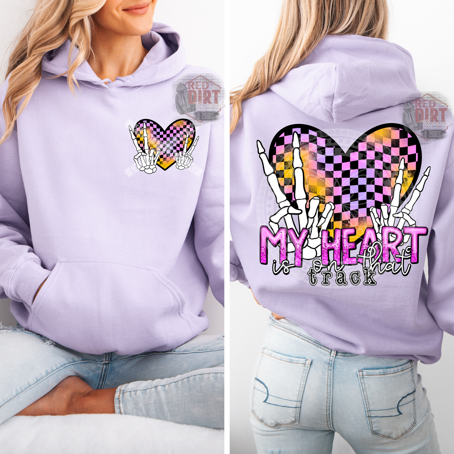 My Heart is on That Track DTF Transfer | Trendy Racing DTF Transfer | High Quality Image Transfers | Ready to Press | Fast Shipping