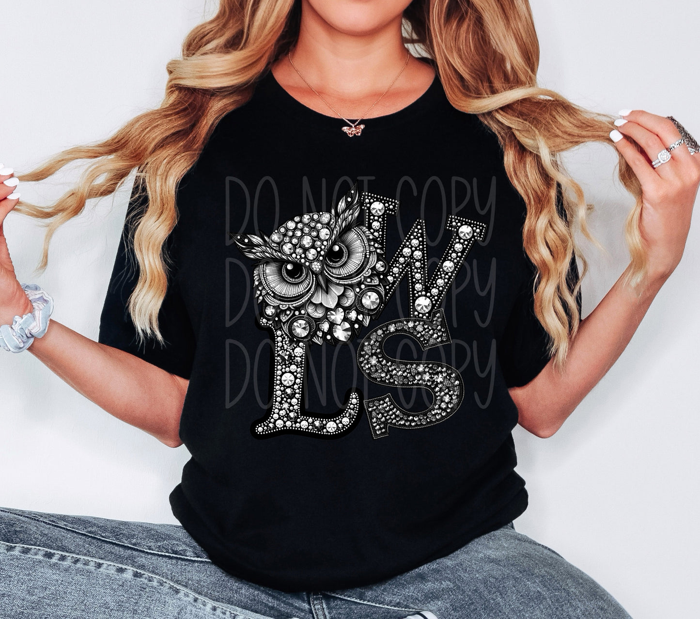 Owls Faux Rhinestone T-Shirt | Trendy School Spirit Shirt | Fast Shipping | Super Soft Shirts for Men/Women/Kid's | Bella Canvas