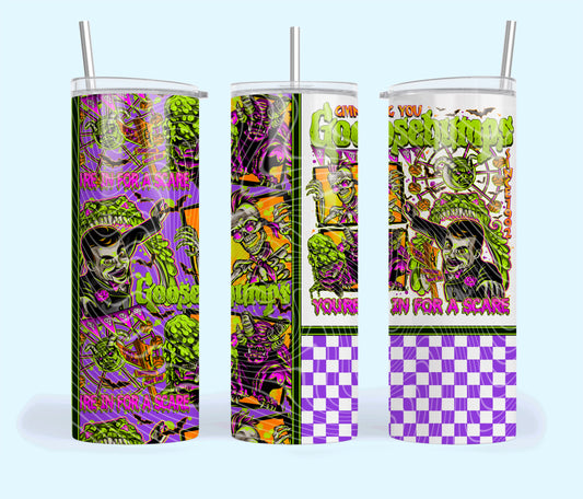 You're In For A Scare Insulated Tumbler with Plastic Lid and Sealed Reusable Straw | Trendy Halloween Cup | Hot/Cold Tumbler