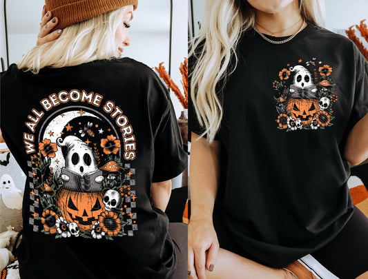 We All Become Stories DTF Transfer with Pocket | Trendy Halloween DTF Transfer | High Quality Image Transfers | Ready to Press | Fast Shipping