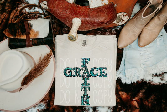 Faith Grace DTF Transfer | Trendy Christian DTF Transfer | Ready to Press | High Quality DTF Transfers | Fast Shipping