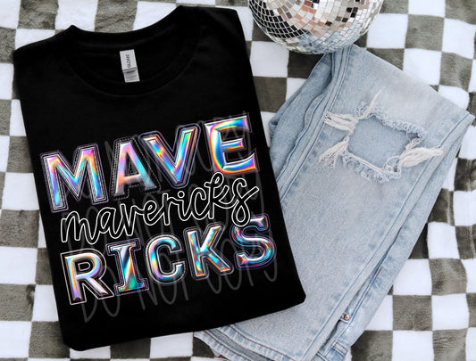 Mavericks Faux Holographic T-Shirt | Trendy School Spirit Shirt | Fast Shipping | Super Soft Shirts for Men/Women/Kid's | Bella Canvas