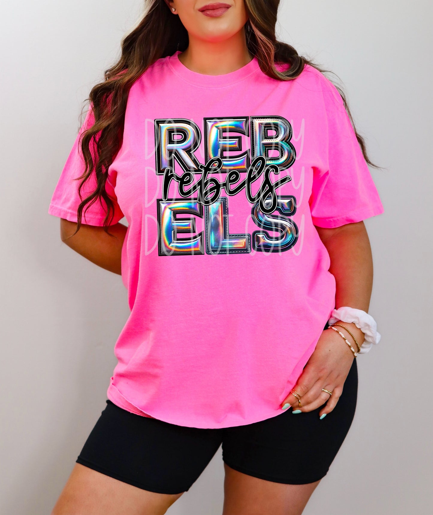 Rebels Faux Holographic T-Shirt | Trendy School Spirit Shirt | Fast Shipping | Super Soft Shirts for Men/Women/Kid's | Bella Canvas