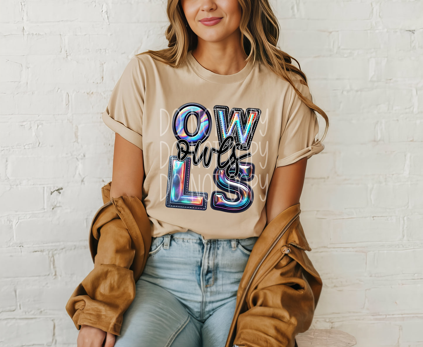 Owls Faux Holographic DTF Transfer | Trendy School Spirit DTF Transfer | Ready to Press | High Quality DTF Transfers | Fast Shipping