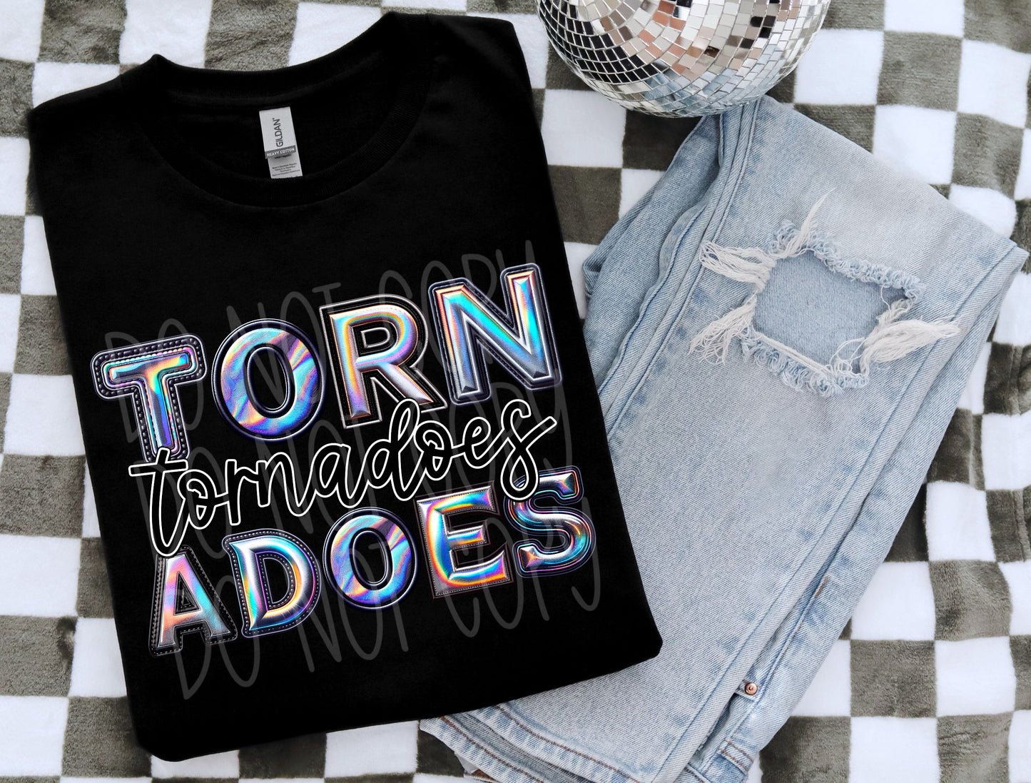 Tornadoes Faux Holographic DTF Transfer | Trendy School Spirit DTF Transfer | Ready to Press | High Quality DTF Transfers | Fast Shipping