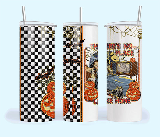 There's No Place Like Home Insulated Tumbler with Plastic Lid and Sealed Reusable Straw | Trendy Halloween Cup | Hot/Cold Tumbler