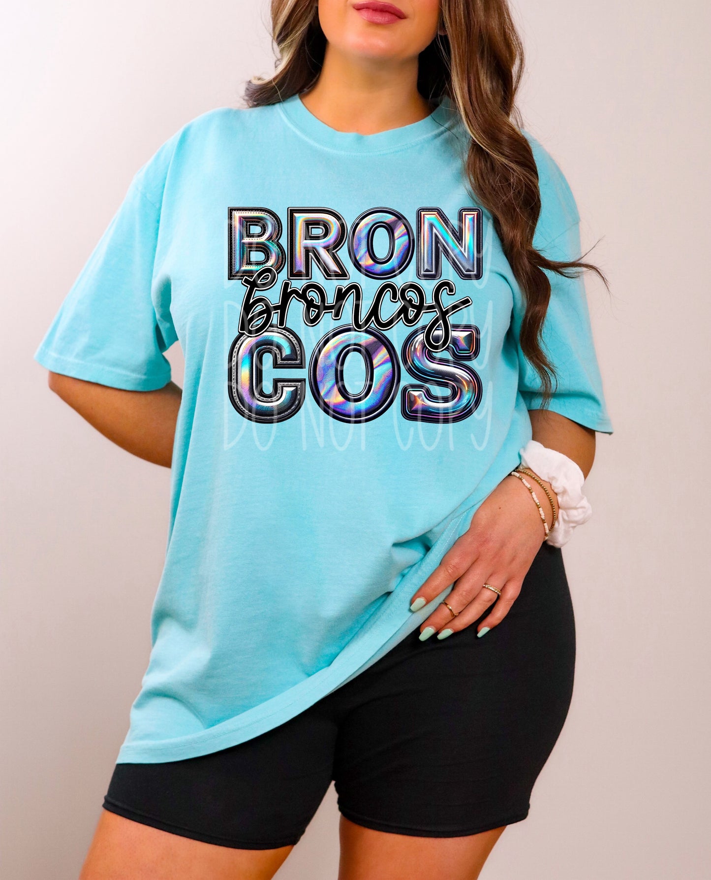 Broncos Faux Holographic DTF Transfer | Trendy School Spirit DTF Transfer | Ready to Press | High Quality DTF Transfers | Fast Shipping