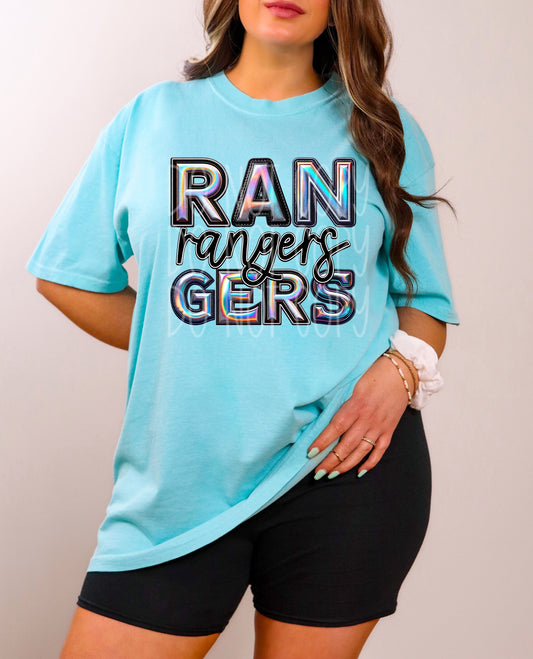 Rangers Faux Holographic DTF Transfer | Trendy School Spirit DTF Transfer | Ready to Press | High Quality DTF Transfers | Fast Shipping