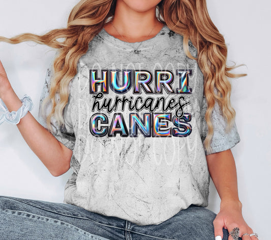 Hurricanes Faux Holographic DTF Transfer | Trendy School Spirit DTF Transfer | Ready to Press | High Quality DTF Transfers | Fast Shipping