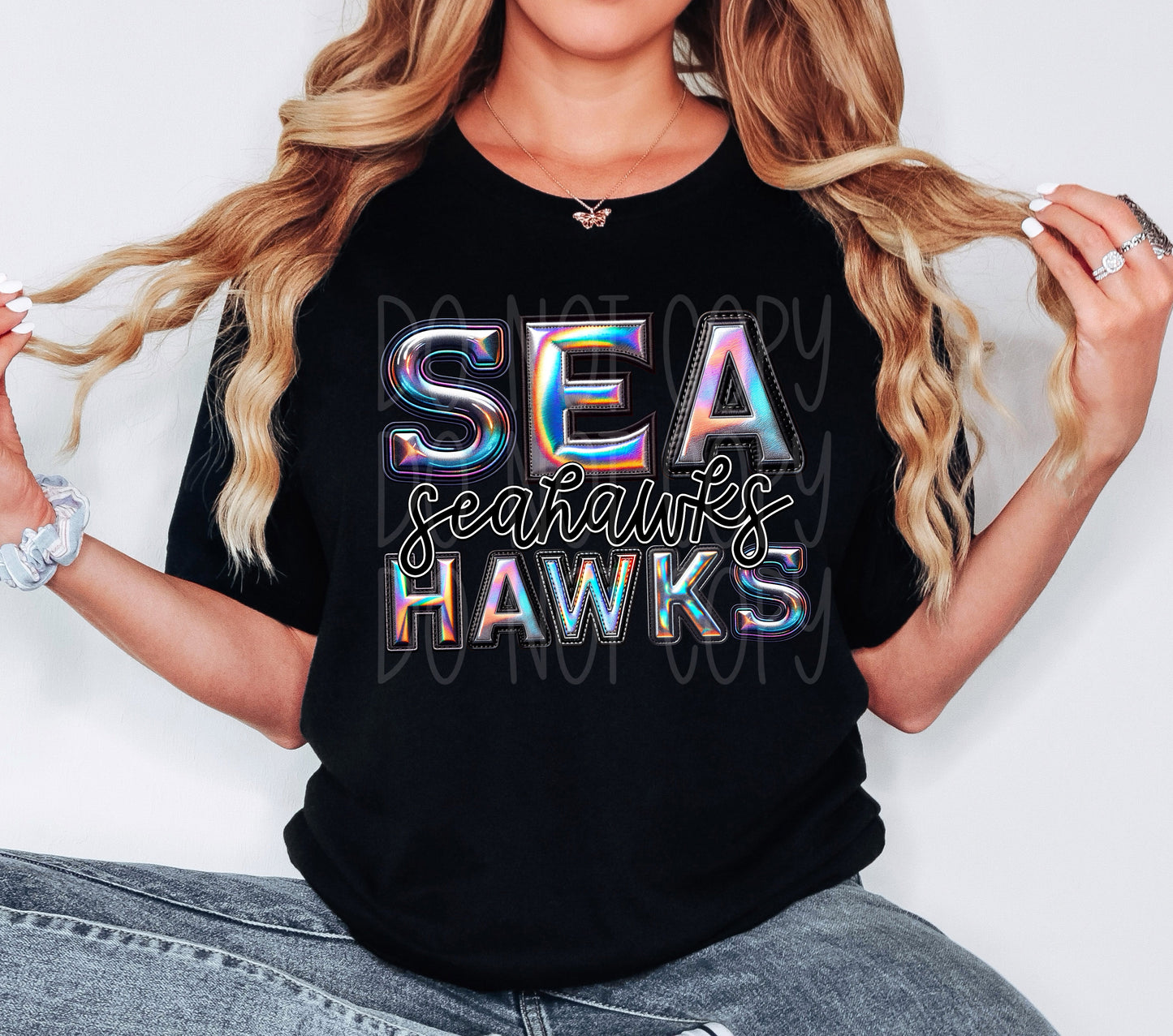 Seahawks Faux Holographic DTF Transfer | Trendy School Spirit DTF Transfer | Ready to Press | High Quality DTF Transfers | Fast Shipping