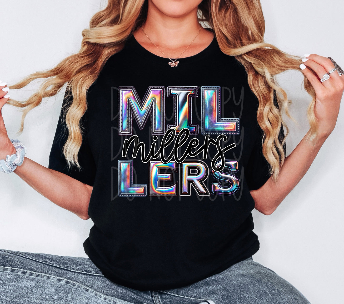 Millers Faux Holographic DTF Transfer | Trendy School Spirit DTF Transfer | Ready to Press | High Quality DTF Transfers | Fast Shipping